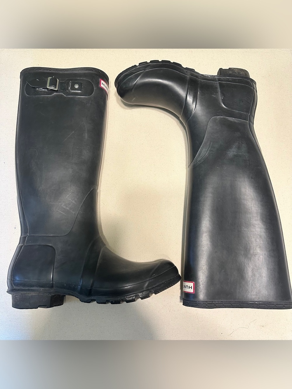 Hunter Original Black Tall Rubber Rain Boots size 9